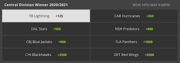 Regular Season Winner Odds via DraftKings Sportsbook on 01/11/21